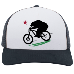 MTB-Bear-in-CA Do It Yourself Printed Cap | Unisex Pacific Headwear 5-Panel Trucker Snapback Cap 
