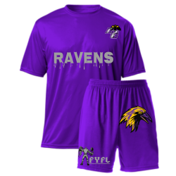 Ravens Spirit Pack | Youth Wicking Tee 6 Polyester Shorts