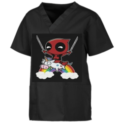 Deadpool-Scrubs Custom V-Neck Scrubs Tunic - 221C