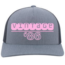 1986 Do It Yourself Printed Cap | Unisex Pacific Headwear 5-Panel Trucker Snapback Cap 