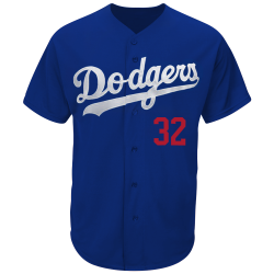 45-Dodgers Dodgers Full Button Baseball Jersey - Adult MAHD6840