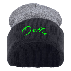 Deffa Do It Yourself Printed Beanie | Unisex Pacific Headwear Heather Two Tone Cuff Beanie