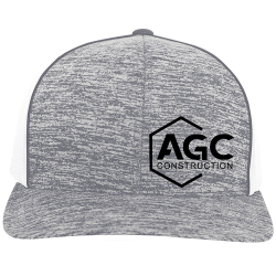 Pacific-Heather-Snapback---AGC Design Custom Printed Cap | Unisex Pacific Headwear Aggressive Heather Trucker Snapback Cap