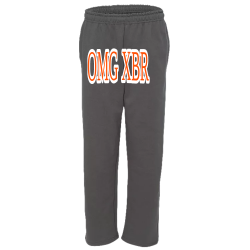 OMG-XBRAND Create Printed Pants | Open-Bottom Sweatpants with Pockets