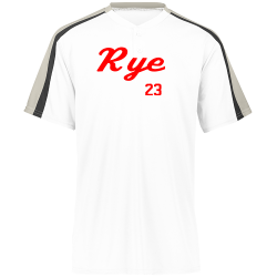 Rye-23 Design Screen Printed Baseball Jersey | Adult Augusta Sportswear Two-Button Baseball Jersey