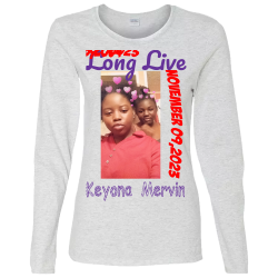 Long-Live-Keyona-Mervin-March-232004-November-092023 Womens 100% Cotton Longsleeve T-Shirt