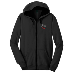 heart Full Zippered Hoodie 