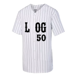 L-og-50 Adult Pin Stripe Baseball Jersey Augusta Sportswear