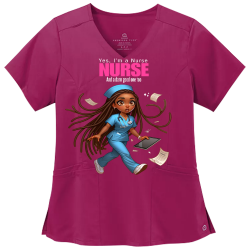 Nurse-dreadlocks Design Screen Printed Medical Uniform | Womens Wonderwink Medical Uniform Ww4268
