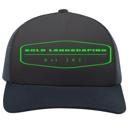 SOLO-LANDSCAPING--Est.---2023 Do It Yourself Printed Cap | Unisex Pacific Headwear 5-Panel Trucker Snapback Cap 