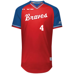 Braves-4 Boys 100% Polyester Baseball Jersey Augusta Sportswear
