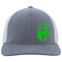 Gray-white-cap Buy Custom Printed Flexfit Cap | Unisex Pacific Headwear Heather Trucker Flexfit Cap