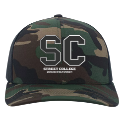 SPONSORED-BY-BELIH-UNIVERSITY--STREET-COLLEGE--2 Design Your Own Custom Printed Cap | Unisex Pacific Headwear Camo Snapback Trucker Cap