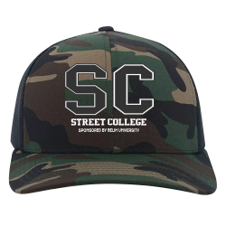 STREET-COLLEGE-SPONSORED-BY-BELIH-UNIVERSITY Design Your Own Custom Printed Cap | Unisex Pacific Headwear Camo Snapback Trucker Cap