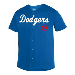 AS-Dodgers Adult 100% Polyester Baseball Jersey Augusta Sportswear
