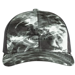 TalonTrucking-WanetteOK--405-448-9926 Order Custom Printed Cap | Unisex Pacific Headwear Elements Aqua Camo Trucker Snapback Cap