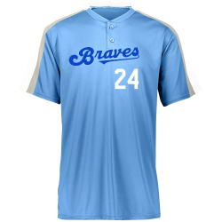 Bigger-number Design Your Own Screen Printed Baseball Jersey | Boys Augusta Sportswear Two-Button Baseball Jersey