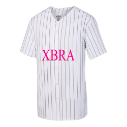 XBRAND Adult Pin Stripe Baseball Jersey Augusta Sportswear