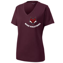 Boys-volleyball Ladies Customized Racermesh V-Neck Tee