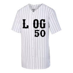 L--OG-50 Adult Pin Stripe Baseball Jersey Augusta Sportswear