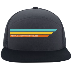 Create Buy Screen Printed Cap | Unisex Pacific Headwear 6 Panel Arch Trucker Snapback Cap