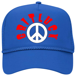 GRITLUCK-PEACE 5 Panel Mid Profile Mesh Back Trucker Hat 