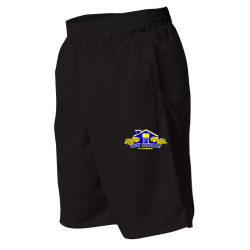 black-pocket-shorts Adult One Color Mesh Shorts With Pockets