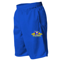 blue-pocket-shorts Adult One Color Mesh Shorts With Pockets