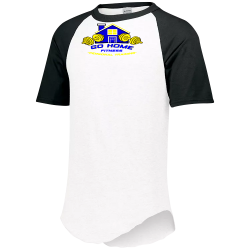whtblk-tee-2 Adult Raglan  Short Sleeve Baseball Jersey
