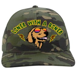 Loner-with-a-boner Design Screen Printed Cap | Unisex Pacific Headwear Multicam Pirstop Cordura Snapback Cap