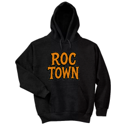 Yellow ROC TOWN logo hoodie