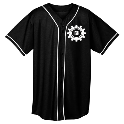 IGH-Black-Baseball-Jersey Adult Full Button Wicking Mesh Jersey