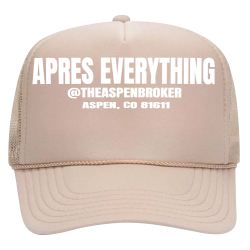 APRES-EVERYTHING-THEASPENBROKER-ASPEN-CO-81611 Design Custom Printed Trucker Hat | Unisex Otto Cap Trucker Hat 39-165