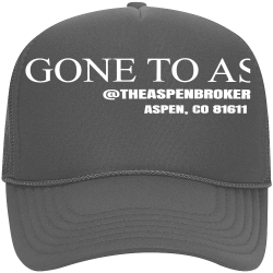 GONE-TO-ASPEN-THEASPENBROKER-ASPEN-CO-81611 Order Embroidered Hat | Unisex Decky Mid Prof. 5 Panel Foam Trucker Hat 6025
