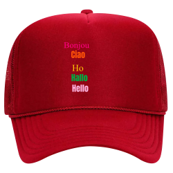 Bonjour-Ciao-Hello-Hallo-Hoi Design Custom Printed Trucker Hat | Unisex Otto Cap Trucker Hat 39-165