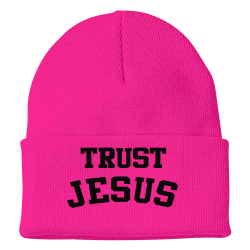 TRUST JESUS black on pink