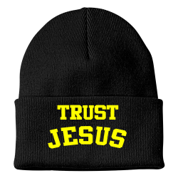 TRUST JESUS neon yellow on black