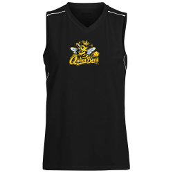 Queen-Bees-Black Ladies V-Neck Sleeveless Softball Jersey