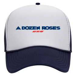 A-DOZEN-ROSES-USA---5 A DOZEN ROSES USA   1 Design Custom Printed Trucker Hat | Unisex Otto Cap Trucker Hat 32-467